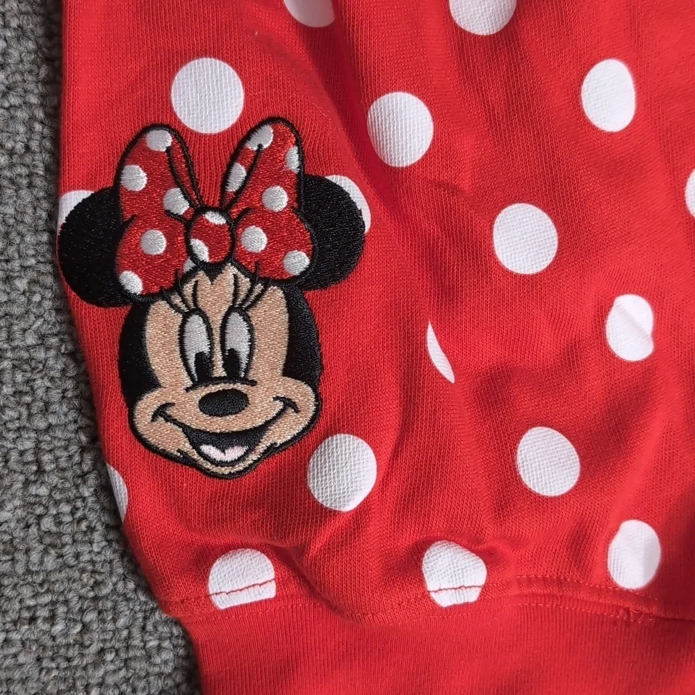 Disney WDW Zip Hoodie Minnie MouseRed Polka Dot Hoodie with Ears Size 2X *NWT* - Picture 3 of 9
